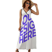 Charger l'image dans la galerie, Robe d'été longue sans manches avec col en V femmes NZ028 personnalisé avec photo et motif (impression d'image unique)