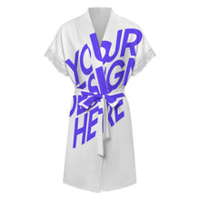 Charger l'image dans la galerie, Pyjama robe de chambre à orné de dentelle manches courtes avec ceinture SDS2517 personnalisé avec photo texte (impression image unique)
