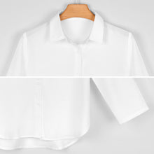 Charger l'image dans la galerie, Chemise Longue Coton Personnalisable Ourlet Asymétrique Femme