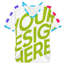 Charger l'image dans la galerie, T-shirt à manches courtes et épaules dénudées pour femme LM077 personnalisée avec prénom motif texte (conception multi-images)