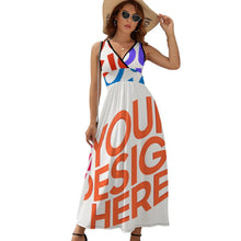 Charger l'image dans la galerie, Robe d'été longue sans manches avec col en V femmes NZ028 personnalisé avec photo et motif (impression des multi-images)