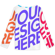 Charger l'image dans la galerie, Haut ras du cou à manches longues avec boutons BMJ pour femme personnalisée avec prénom motif texte (conception multi-images)