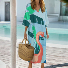 Charger l'image dans la galerie, Robe Kaftan Femme Personnalisée | Style Méditerranéen en Lin Texturé