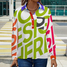 Charger l'image dans la galerie, Chemise femme à épaules tombantes LM554 personnalisée avec prénom motif texte (conception multi-images)