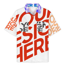 Charger l'image dans la galerie, Chemise homme manches courtes LM056 avec revers et double poches à rabat personnalisée avec prénom motif texte (conception multi-images)