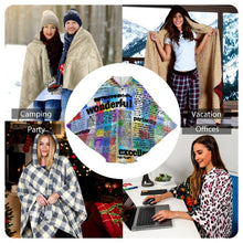 Charger l'image dans la galerie, Sweat Plaid Personnalisé Femme | Créez Votre Couverture à Capuche avec Photo