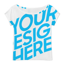 Charger l'image dans la galerie, T-shirt à manches courtes à épaules dénudées pour femme LM076 personnalisée avec prénom motif texte (conception une image)