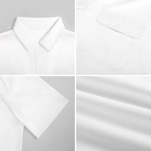 Charger l'image dans la galerie, Chemise homme revers manches courtes LM056 avec double poches à rabat personnalisé avec photo texte prénom