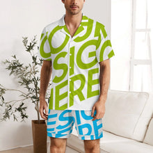 Charger l'image dans la galerie, Pyjama homme manches courtes 2 pièces LM135 personnalisé avec photo texte prénom (conception une image)