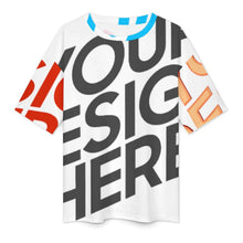 Charger l'image dans la galerie, T-shirt ample pur coton épaules tombantes et manches mi-longues S28T personnalisé avec photo texte prénom