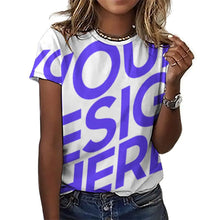 Charger l'image dans la galerie, T-shirt NT à manches courtes entièrement imprimé pour femmes et hommes personnalisé avec photo texte prénom (conception une image)