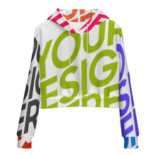 Charger l'image dans la galerie, Sweat à capuche court avec cordon de serrage et sans poche pour femme MWZXU029 personnalisée avec prénom motif texte (conception multi-images)