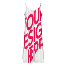 Charger l'image dans la galerie, Robe nuisette femme à fines bretelles KQ personnalisé avec photo texte prénom (conception une image)