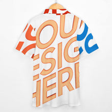 Charger l'image dans la galerie, Chemise enfant à manches courtes en pur coton avec col cubain SDS012 personnalisée avec prénom motif texte