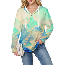 Charger l'image dans la galerie, Sweat à Capuche Femme Col V Boutons Personnalisable Coupe Ample