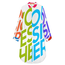 Charger l'image dans la galerie, Robe longue chemisier femme B43S personnalisée avec prénom motif texte (conception multi-images)