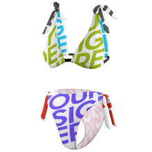 Charger l'image dans la galerie, Bikini triangle / Maillot de bain deux pièces BK2063 personnalisée avec prénom motif texte (conception multi-images)
