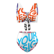 Charger l'image dans la galerie, Maillot de bain bikini taille haute pour femme BK2079 personnalisée avec prénom motif texte (conception multi-images)
