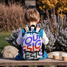 Charger l'image dans la galerie, Cartable enfant entièrement imprimé sac à dos d'école personnalisée avec prénom motif texte (conception multi-images)