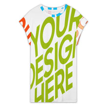 Charger l'image dans la galerie, Robe d'été à manches courtes et col ras du cou pour femme LYQ116 personnalisée avec prénom motif texte (conception multi-images)