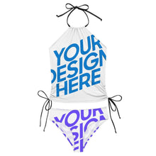 Charger l'image dans la galerie, Bikini bustier dos nu 2 pièces F145kA01 pour femme personnalisé avec photo texte prénom