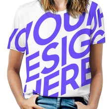 Charger l'image dans la galerie, T-shirt NT à manches courtes entièrement imprimé pour femmes et hommes personnalisé avec photo texte prénom (conception une image)