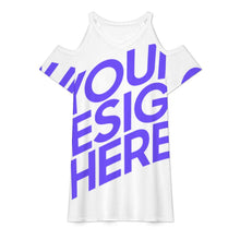 Charger l'image dans la galerie, Robe femme col V épaules dénudées manches courtes ANQ personnalisée avec texte motif photo