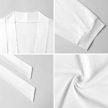 Charger l'image dans la galerie, Peignoir de nuit unisexe à manches longues avec ceinture LM127 personnalisée avec prénom motif texte (conception multi-images)