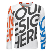Charger l'image dans la galerie, T-shirt EL à manches longues pour homme entièrement imprimé en pur coton personnalisé avec photo texte prénom