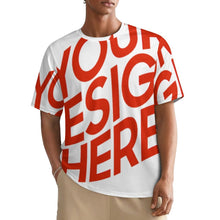 Charger l'image dans la galerie, T-shirt coupe classique à manches courtes et col rond NT pour femmes et hommes personnalisé avec photo texte prénom (conception une image)