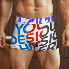 Charger l'image dans la galerie, Boxer homme avec ceinture en soie glacée SDS025 personnalisée avec prénom motif texte (conception multi-images)