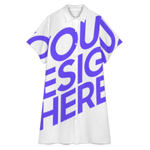 Charger l'image dans la galerie, Robe chemise mi-longue à revers femme B15Q personnalisé avec photo texte prénom (conception une image)