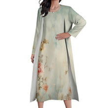 Charger l'image dans la galerie, Ensemble robe sans manches et veste longue personnalisé femme