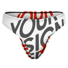 Charger l'image dans la galerie, String dos en T en soie glacée pour femme NZ207 personnalisée avec prénom motif texte (conception multi-images)