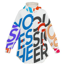Charger l'image dans la galerie, Sweat à capuche double couche en peluche pour femme MWL507 personnalisée avec prénom motif texte (conception multi-images)