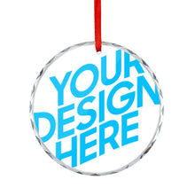 Charger l'image dans la galerie, Pendentif décoratif circulaire en verre pour sapin de Noël personnalisée avec prénom motif texte