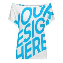 Charger l'image dans la galerie, T-shirt à manches courtes à épaules dénudées pour femme LM076 personnalisée avec prénom motif texte (conception une image)