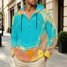 Charger l'image dans la galerie, Sweat à Capuche Homme Col Boutonné Personnalisable Coupe Oversize