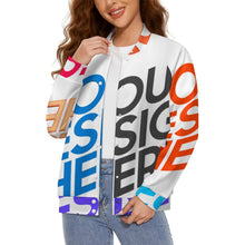 Charger l'image dans la galerie, Veste de baseball universitaire pour femme SDS2507 personnalisée avec prénom motif texte (conception multi-images)