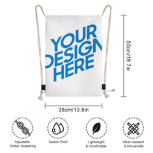 Charger l'image dans la galerie, Sac à dos à cordon en toile XB0604196 personnalisée avec prénom motif texte