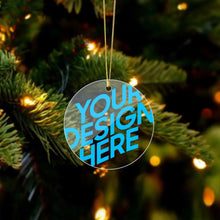 Charger l'image dans la galerie, Pendentif décoratif en acrylique pour sapin de Noël plusieurs styles disponibles (forme circulaire, amour, Noël) personnalisé avec photo texte prénom