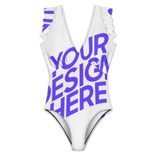 Charger l'image dans la galerie, Maillot de bain une pièce à manches volantées pour femme SDS507 personnalisé avec photo texte prénom (conception une image)