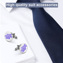 Charger l'image dans la galerie, Boutons de manchette en alliage pour hommes de haute qualité pour chemises personnalisé avec photo texte prénom