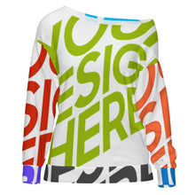 Charger l'image dans la galerie, Sweat-shirt à manches longues et col incliné pour femme MXLD137 personnalisée avec prénom motif texte (conception multi-images)