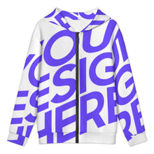 Charger l'image dans la galerie, Sweat-shirt à capuche zippé pour adolescent LM516 personnalisé avec photo texte prénom (conception une image)