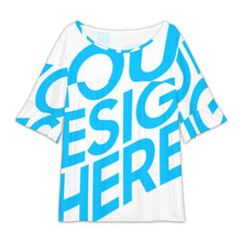 Charger l'image dans la galerie, T-shirt femme à col rond et manches en feuille de lotus NT104 personnalisé avec photo texte prénom (conception une image)