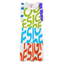 Charger l'image dans la galerie, Robe taille haute col poupée volantée F11Q personnalisée avec prénom motif texte (conception multi-images)