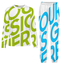 Charger l'image dans la galerie, Ensemble de pyjama à col ras du cou et manches longues pour enfants LM126 personnalisé avec photo texte prénom (conception une image)