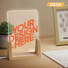 Charger l'image dans la galerie, Veilleuse en acrylique (base inclinée d'une seule couleur) personnalisé avec photo texte prénom