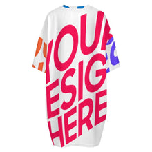 Charger l'image dans la galerie, Pyjama t-shirt en peluche pour femme grandes tailles LM475 personnalisée avec prénom motif texte (conception multi-images)